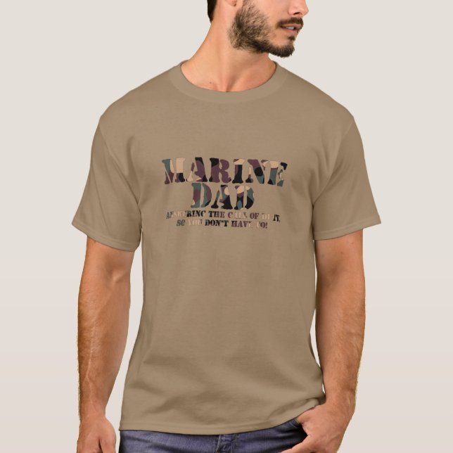 Marine Dad Answering Call T-Shirt (Front)