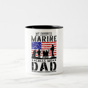 Marine Dad Two-Tone Coffee Mug