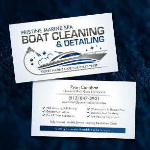 Marine Detailing Boat Cleaning Service Business Card