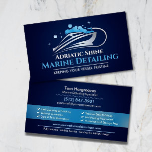 Marine Detailing Boat Cleaning Service Business Card