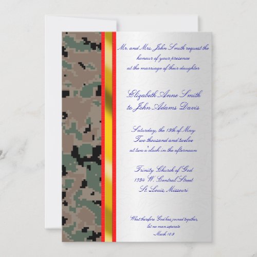 Marine Digital Camouflage Wedding Invitation