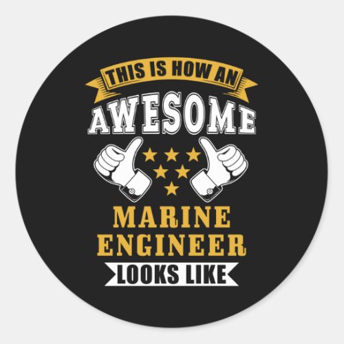 Marine Engineer Gift Classic Round Sticker