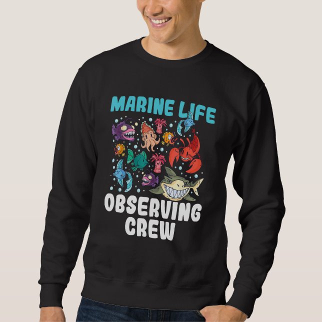 Marine fish biodiversity ocean conservation scuba  sweatshirt (Front)