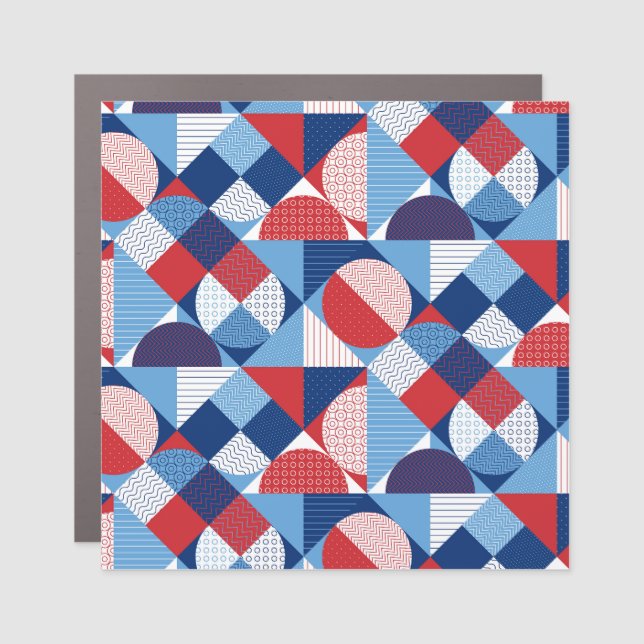 Marine geometric: summer seamless pattern. car magnet (Front)