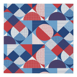 Marine geometric: summer seamless pattern. faux canvas print