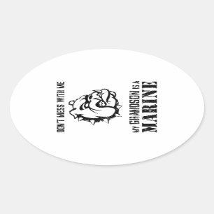 Marine Grandpa/Grandma Oval Sticker