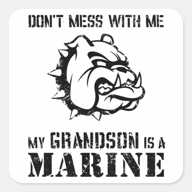Marine Grandpa/Grandma Square Sticker (Front)