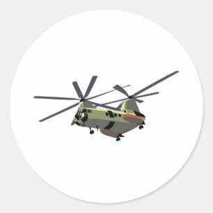 Marine Helicopter Classic Round Sticker