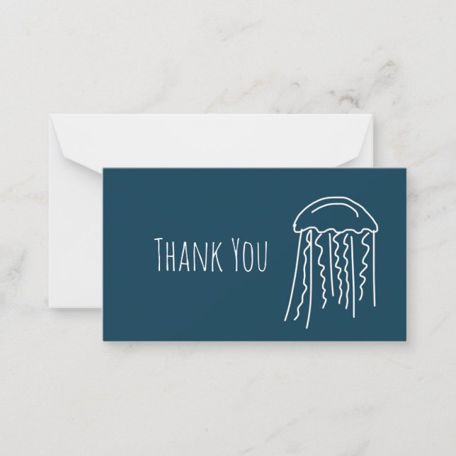 Marine jellyfish aquatic sea life note card (Front)