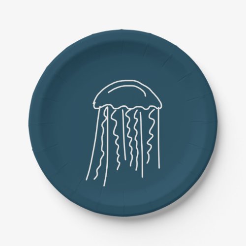 Marine jellyfish aquatic sea life paper plates