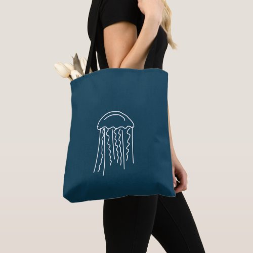 Marine jellyfish aquatic sea life tote bag