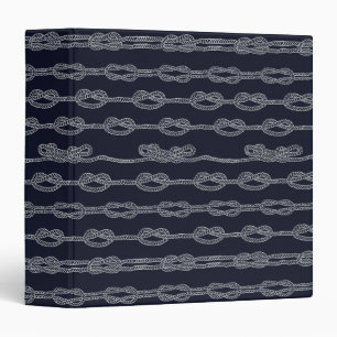 Marine Knots Pattern 3 Ring Binder