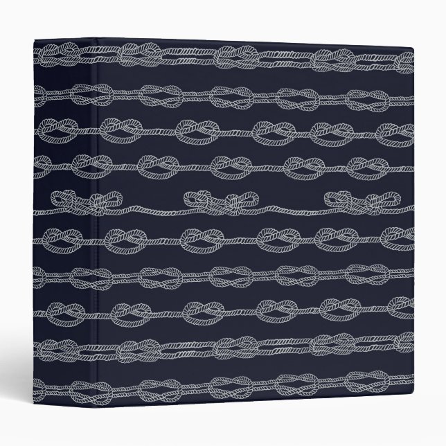 Marine Knots Pattern 3 Ring Binder (Front/Spine)