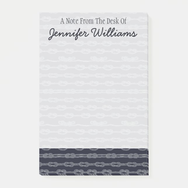 Marine Knots Pattern | Add Your Name Post-it Notes (Front)