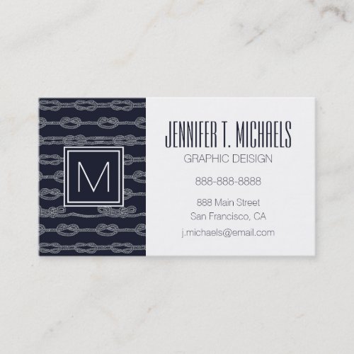 Marine Knots Pattern Business Card