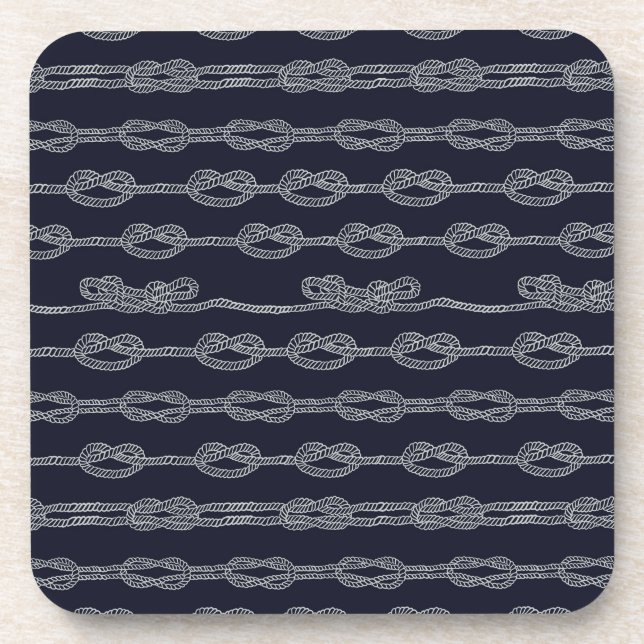 Marine Knots Pattern Drink Coaster (Front)