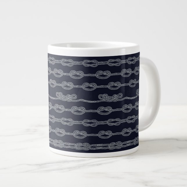 Marine Knots Pattern Giant Coffee Mug (Front Right)