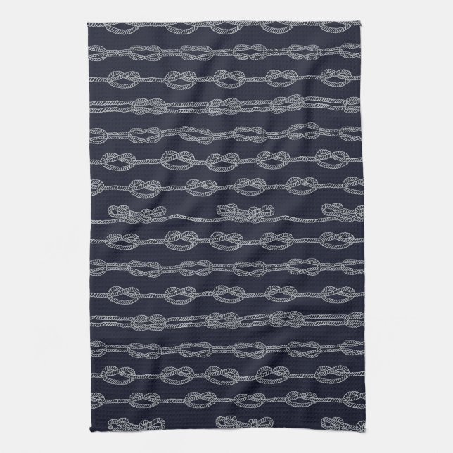 Marine Knots Pattern Kitchen Towel (Vertical)