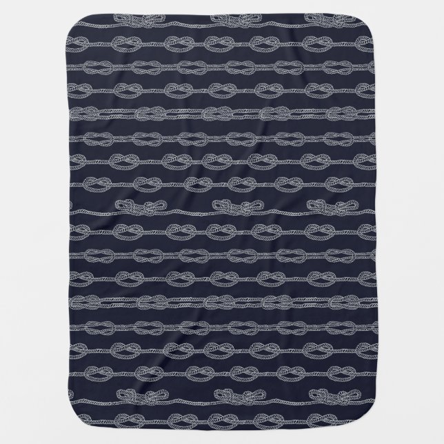 Marine Knots Pattern Receiving Blanket (Front)