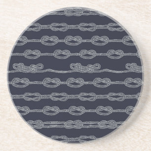 Marine Knots Pattern Sandstone Coaster