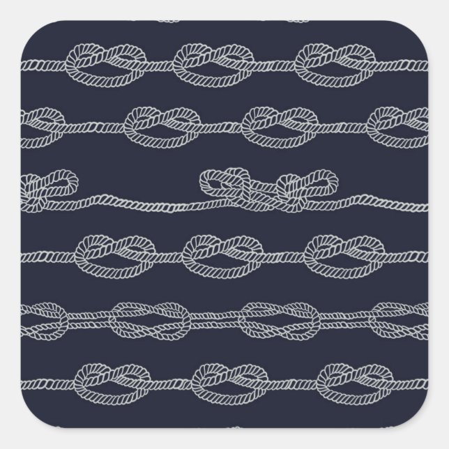 Marine Knots Pattern Square Sticker (Front)