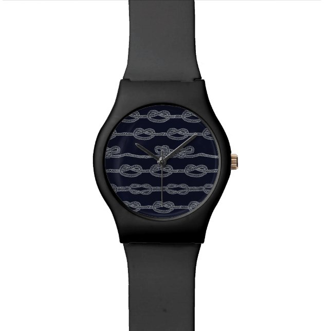 Marine Knots Pattern Wrist Watch (Close Up)