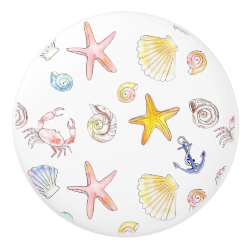 Marine Life  Anchors  Ceramic Knob