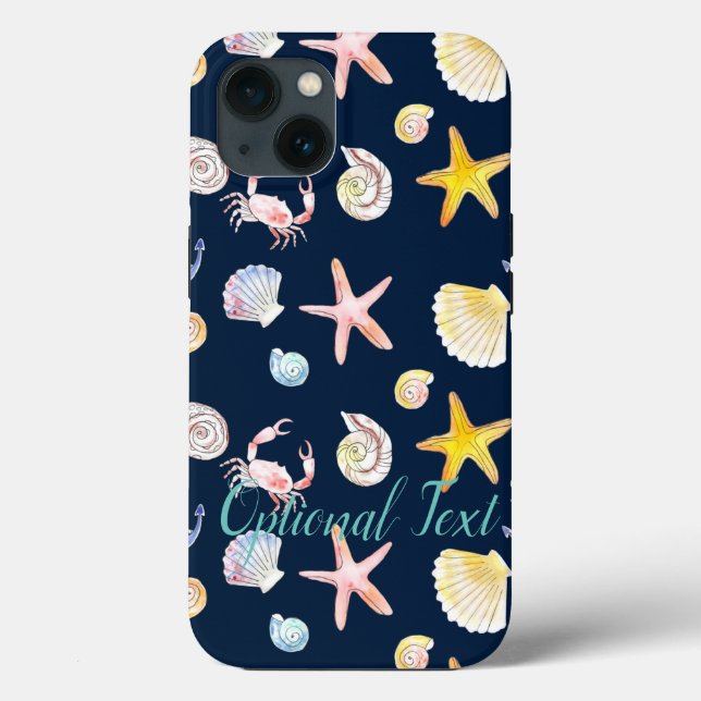 Marine Life & Anchors (Dark) Case-Mate iPhone Case (Back)