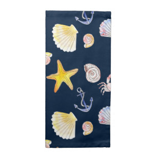 Marine Life & Anchors (Dark) Cloth Napkin