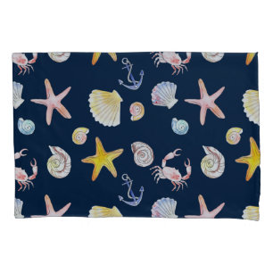 Marine Life & Anchors (Dark) Pillow Case