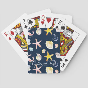 Marine Life & Anchors (Dark) Playing Cards