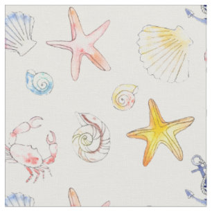Marine Life & Anchors  Fabric