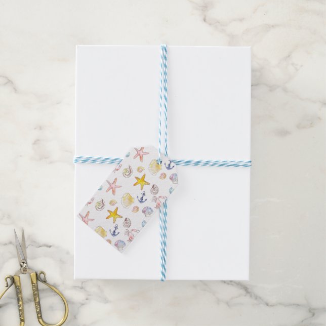 Marine Life & Anchors  Gift Tags (With Twine)