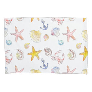 Marine Life & Anchors Pillow Case