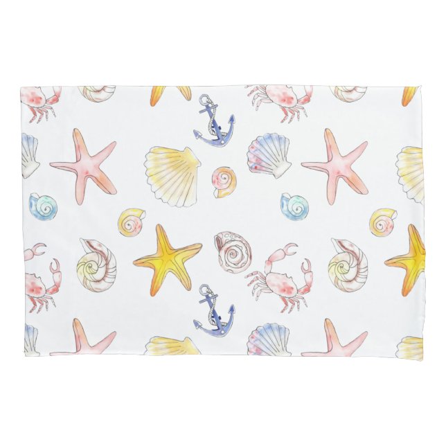Marine Life & Anchors Pillow Case (Front)