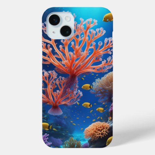 Marine life and the beauty of coral reefs iPhone 15 plus case