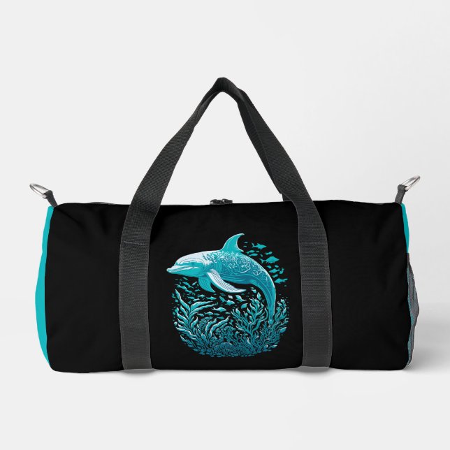 Marine Life Art | Dolphin Duffle Bag (Front)
