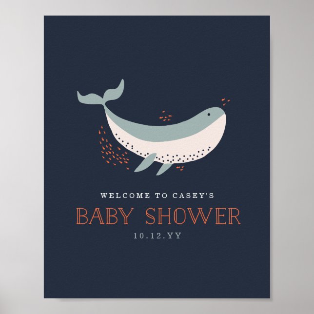 Marine Life Baby Shower Welcome Print (Front)