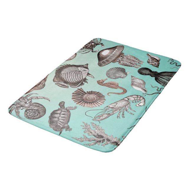 Marine Life Bathroom Mat (Angled)