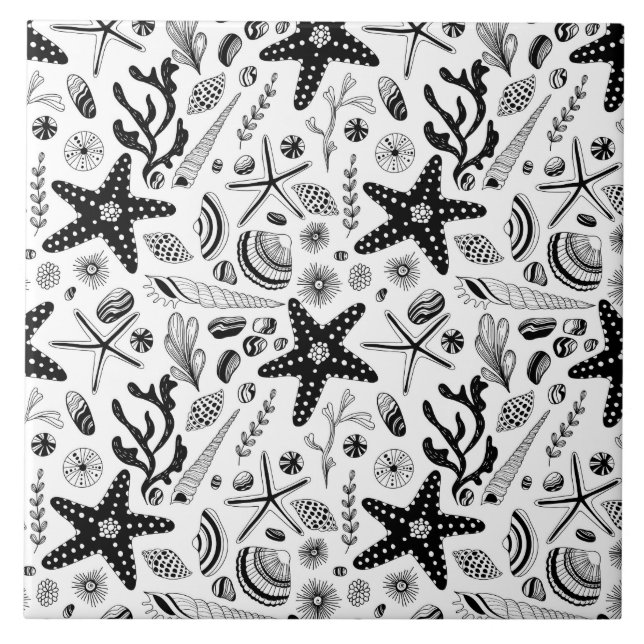 Marine life ceramic tile (Front)