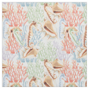 Marine Life, Colorful Underwater Fabric