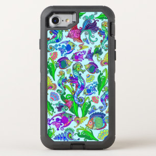 Marine Life Exotic Fishes & SeaHorses OtterBox Defender iPhone SE/8/7 Case