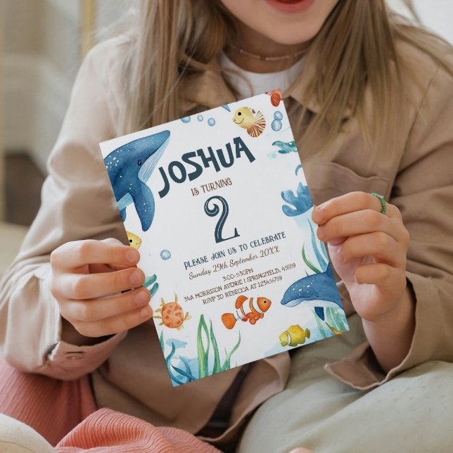 Marine Life Fish and Corals Kids Birthday Party Invitation (Creator Uploaded)