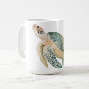 Marine Life Lover Sea Turtle Watercolor Art Coffee Mug