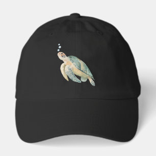 Marine Life Lover Sea Turtle Watercolor Art Hat