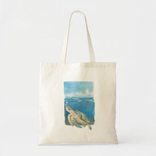 Marine Life Lover Sea Turtle Watercolor Art Tote Bag