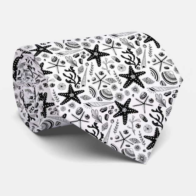 Marine life neck tie (Rolled)