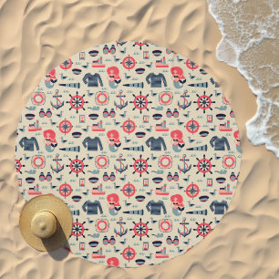 Marine Life Pattern Beach Towel