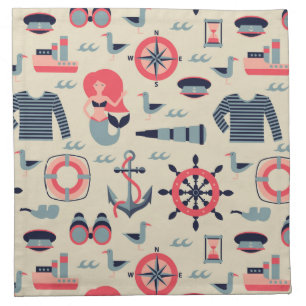 Marine Life Pattern Cloth Napkin