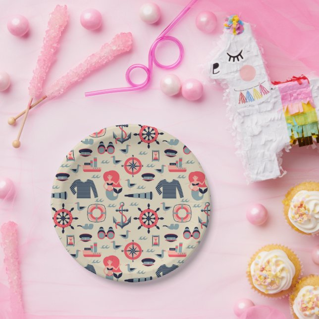 Marine Life Pattern Paper Plates (Party)